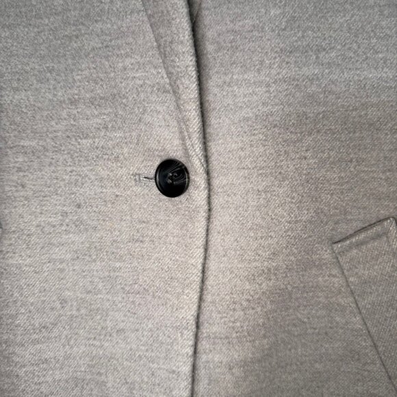 Banana Republic Inverted Collar Light Heather Grey Coat Small Petite - Picture 7 of 12